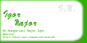 igor major business card